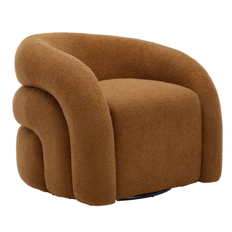 Upholstered Boucle Swivel Accent Chair