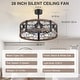 preview thumbnail 54 of 191, 16.5"/18.5"/20"/23.6"/24"/28" Vintage Distressed White Low Profile Caged Ceiling Fan with Light and Remote (7/6/5/3-Blade)