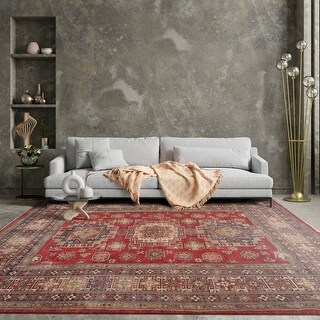 Hand Knotted Kazakh Rusty Red Wool Traditional Oriental Area Rug - 8' 4 ...