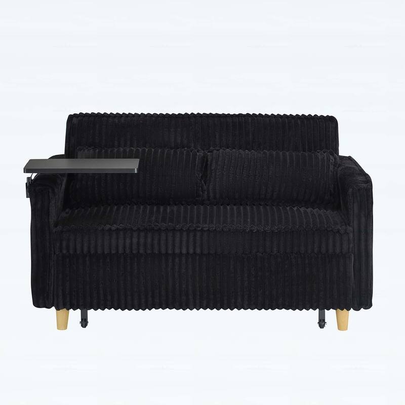 Pull-Out and Push-In Sofa with Movable Tabletop and USB Ports, Ideal for Living Rooms and Bedrooms