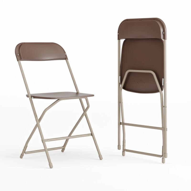 Plastic Folding Chair - 650LB Weight Capacity - Event Chair - Brown