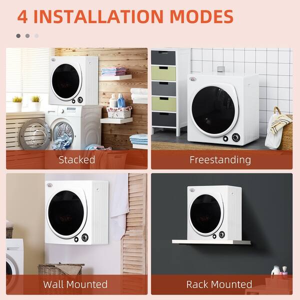 13.2 LBS/ 3.5 Cu.Ft Tumble Clothes Dryer Machine White