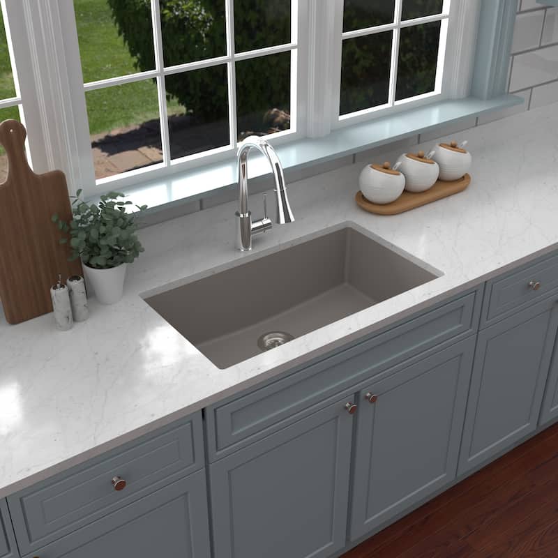 Karran Undermount 32.5 in. Large Single Bowl Quartz Kitchen Sink