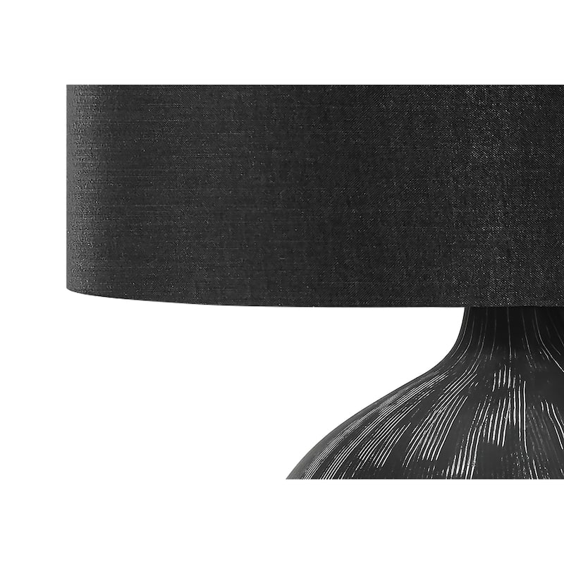 Lighting, 23"h, Table Lamp, Black Ceramic, Black Shade, Contemporary
