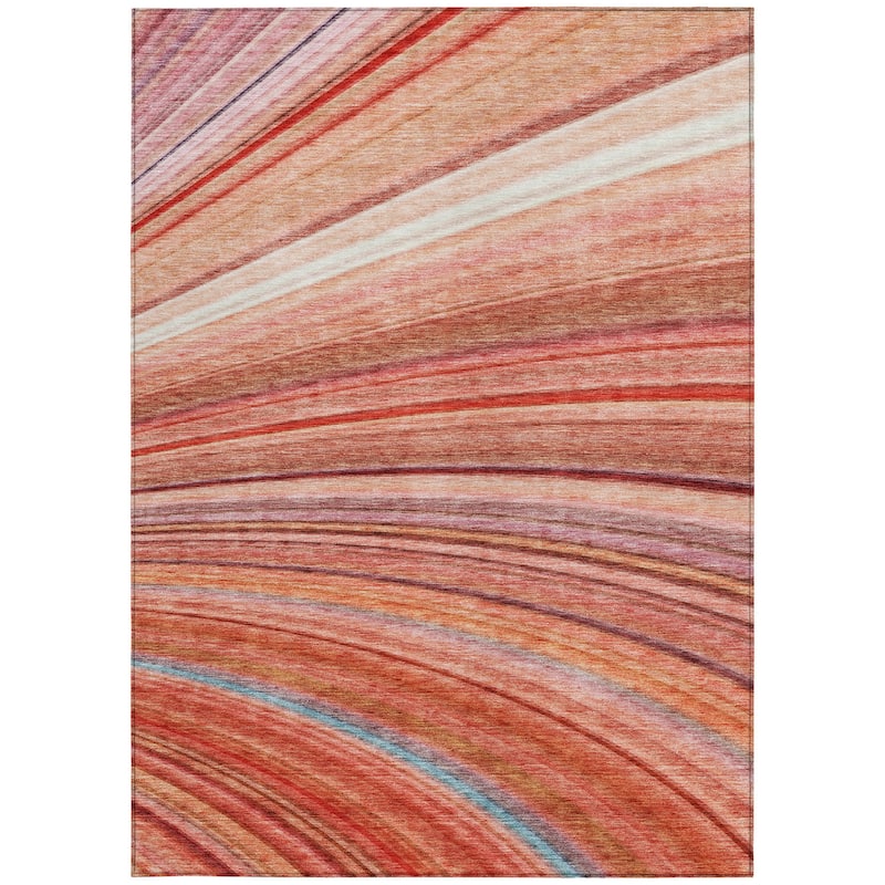 HomeRoots Striped Transitional Rectangle Outdoor Rug