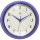 preview thumbnail 35 of 195, Infinity Instruments Round Retro Kitchen Wall Clock by Infinity Instruments 9.5 Inch - Periwinkle