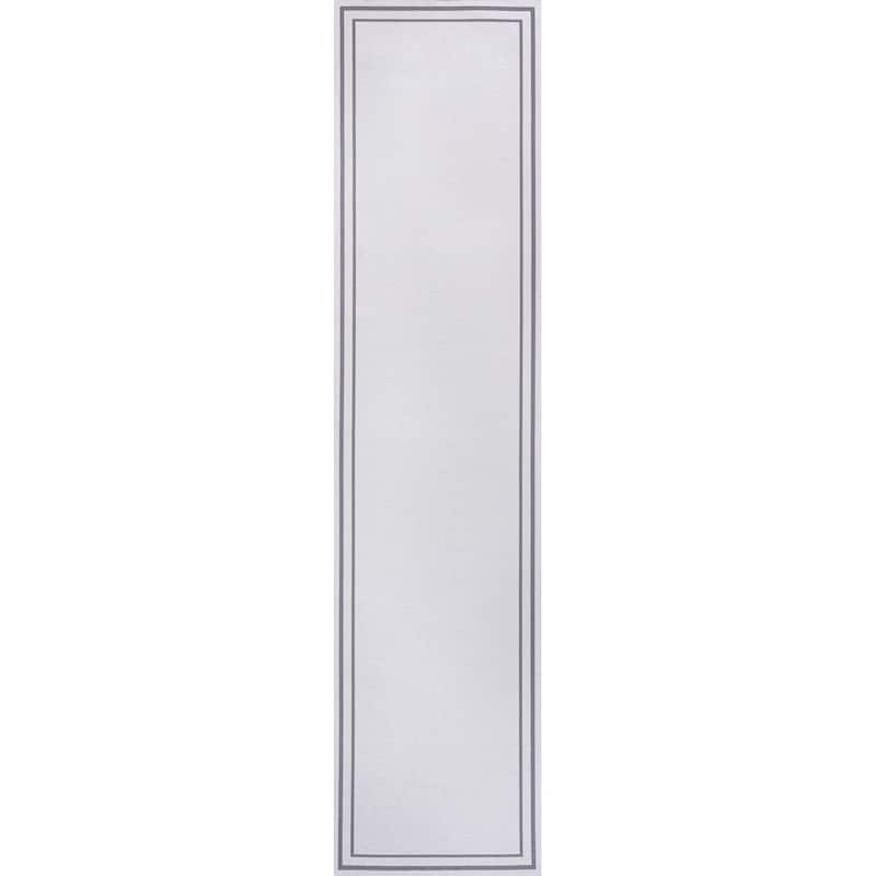 JONATHAN Y Ainsley Classic 2-Stripe Border Washable Area Rug