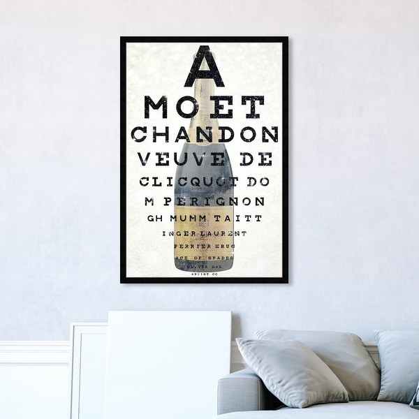 Oliver Gal 'Champagne Eye Chart' Drinks and Spirits Framed Wall Art Prints Champagne - Black, Gold. Opens flyout.