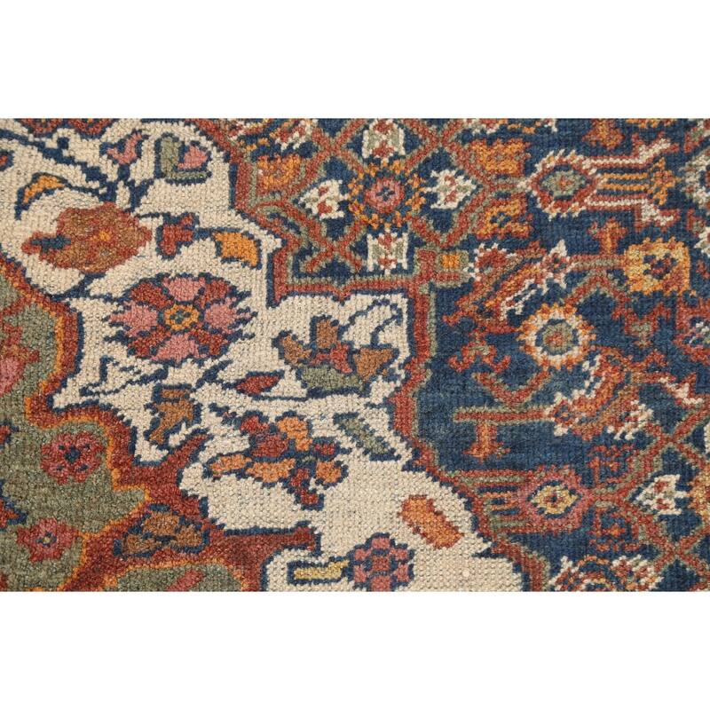 Pre-1900 Vegetable Dye Mahal Persian Area Rug Hand-knotted Wool Carpet - 8'10" x 11'8"