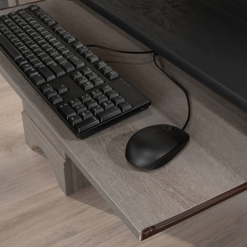 Engineered Wood Transitional Computer Desk Slide-Out Keyboard Tray
