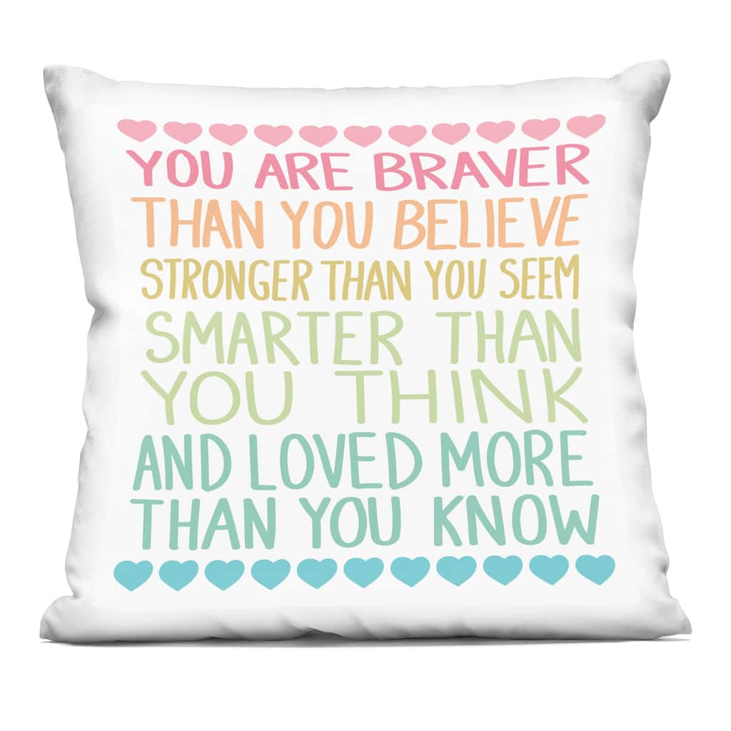 Stupell Rainbow Confidence Phrases Decorative Printed Throw Pillow Design by Sweet Melody Designs