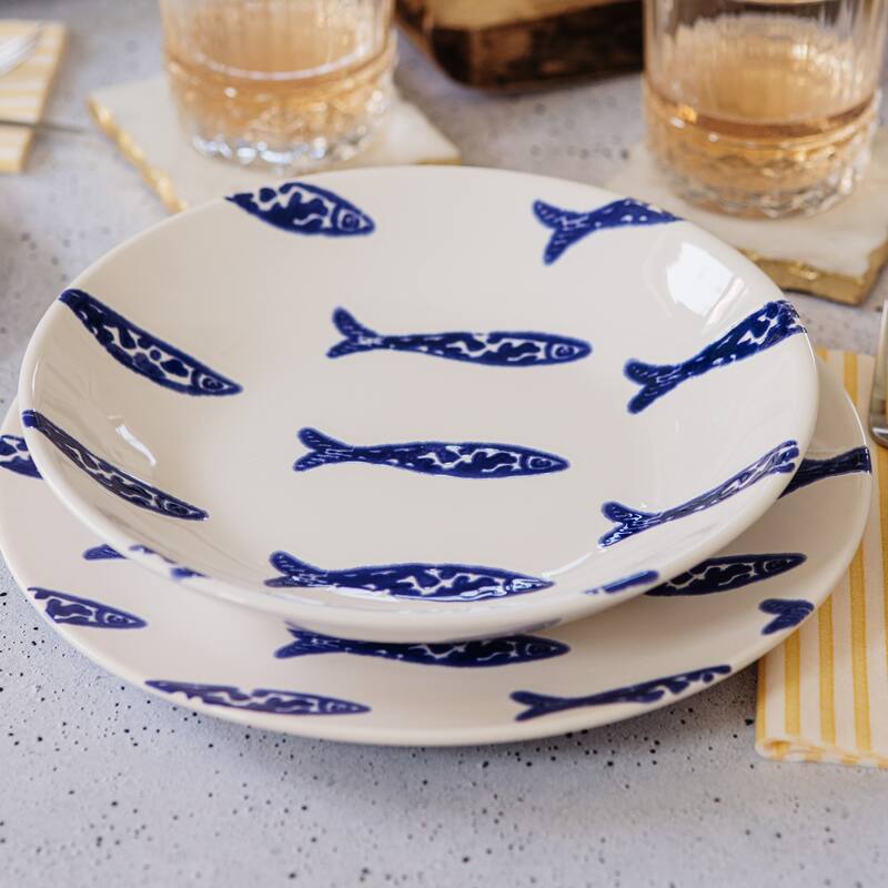 viva by VIETRI Santorini Minnows Dinner Plate