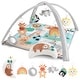 preview thumbnail 1 of 3, The Peanutshell Safari 123 7-in-1 Activity Play Gym & Play Mat for Baby - Blue