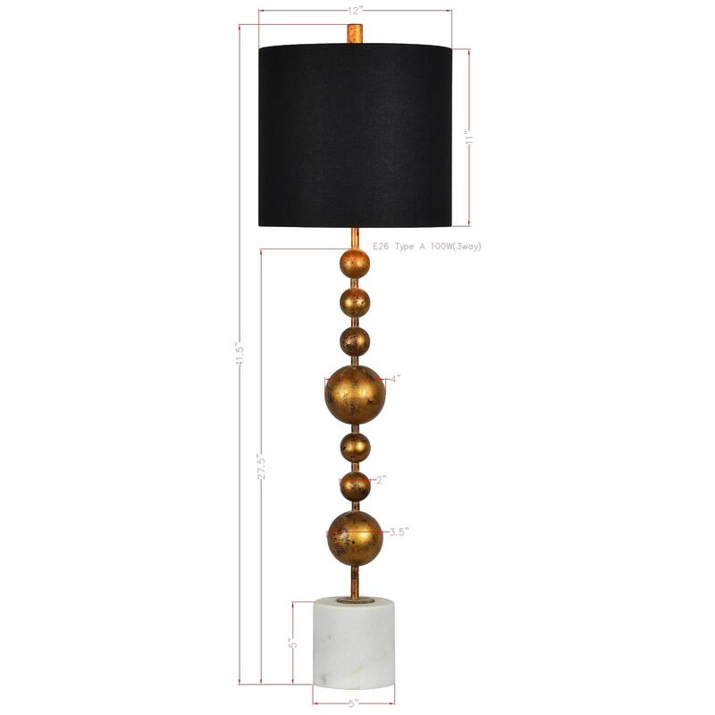 Meredith 41" Table Lamps with Linen Shade, Antique Gold (Set of 2)