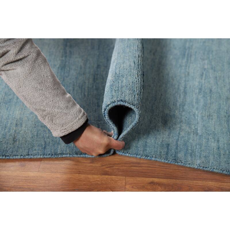 Modern Gabbeh Oriental Foyer Rug Blue Handmade Wool Carpet - 3'3"x 5'0"