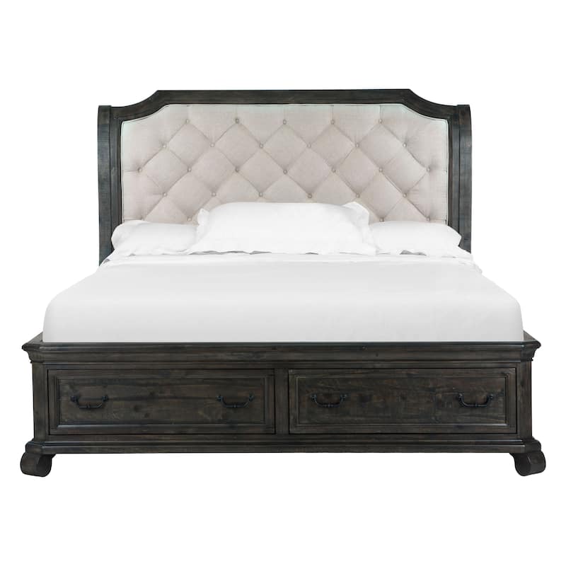 Magnussen Home Bellamy Peppercorn Sleigh Storage Bed
