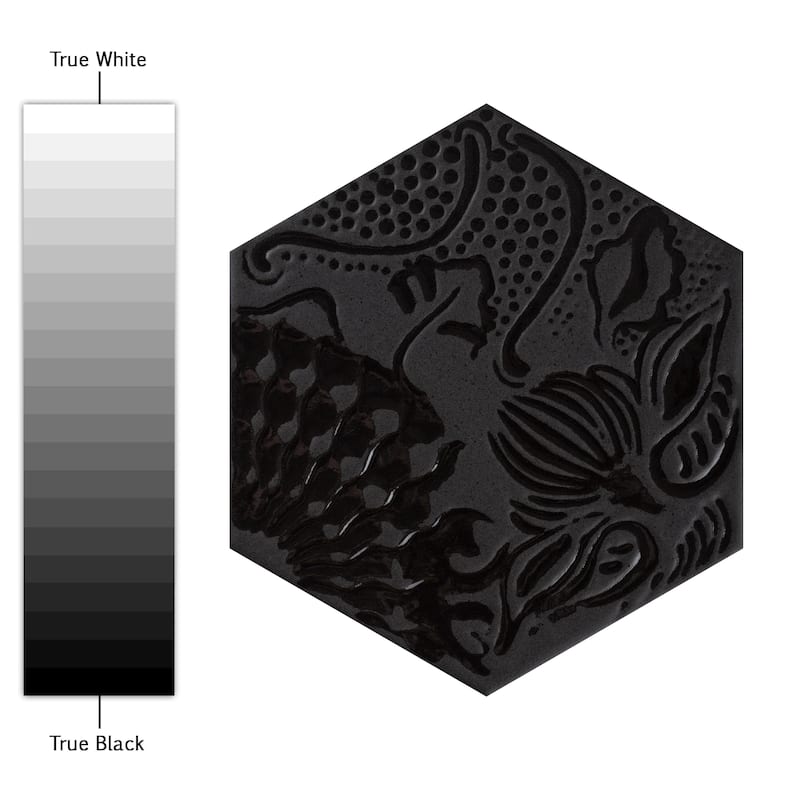 Merola Tile Gaudi Lux Hex Black 8-5/8" x 9-7/8" Porcelain Floor and Wall Tile