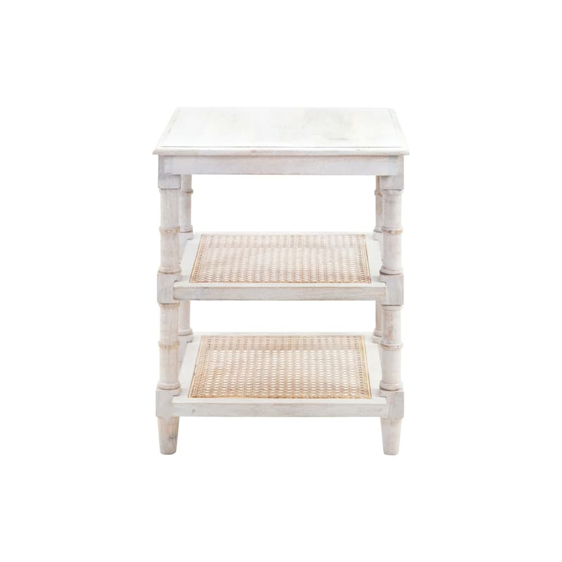 2-Shelf Wooden Side Table - 24" - White