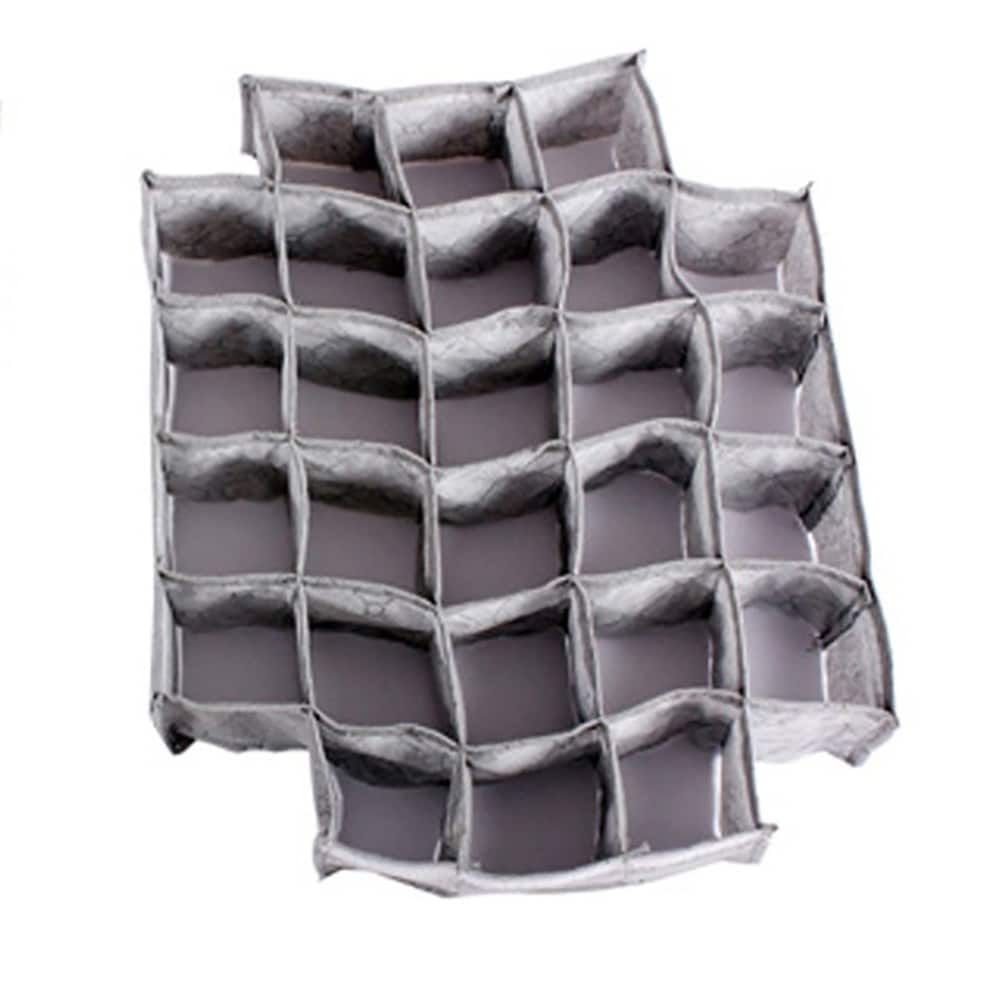 Drawer Folding 30 Compartment Removable Tie Necktie Socks Organizer Storage  Box - Gray - 13.4 x 12.6 x 4(L*W*H) - Bed Bath & Beyond - 17591788