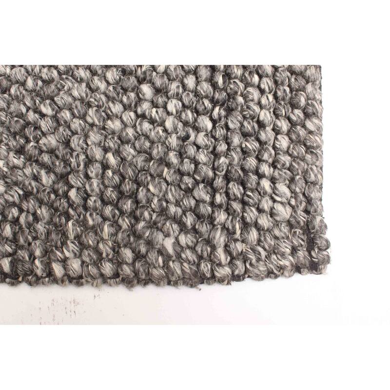 ECARPETGALLERY Braid weave Sienna Dark Grey Wool Rug - 5'3 x 7'8