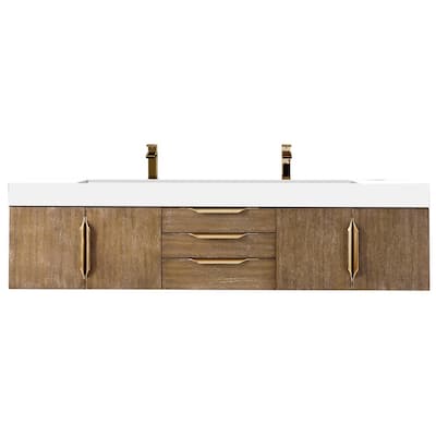 James Martin Vanities 983-V72D-W-G-GW Columbia 72" Wall Mounted Double
