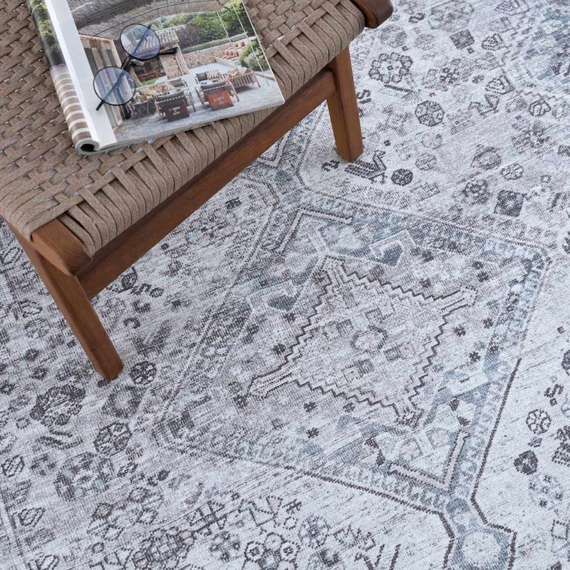 Hauteloom Barny Traditional Oriental Machine Washable Area Rug