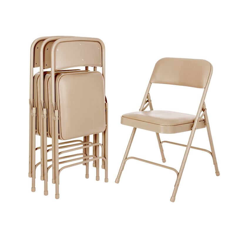 4 Pack Hampden Furnishings Bernadine Collection Vinyl Padded Folding Chair