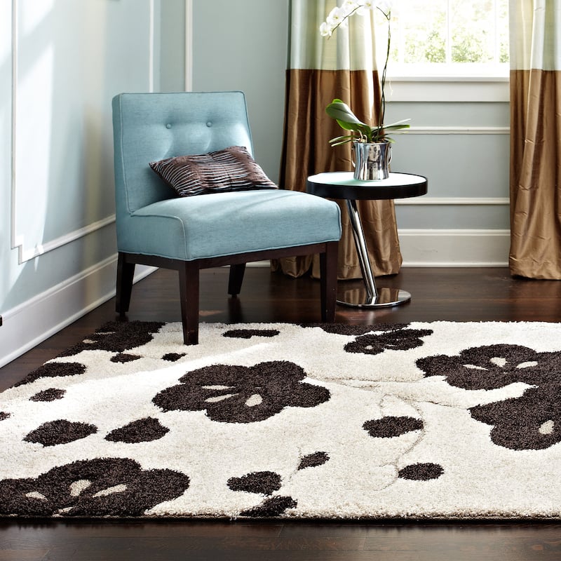Alexander Home Julian Transitional Floral Shag Area Rug