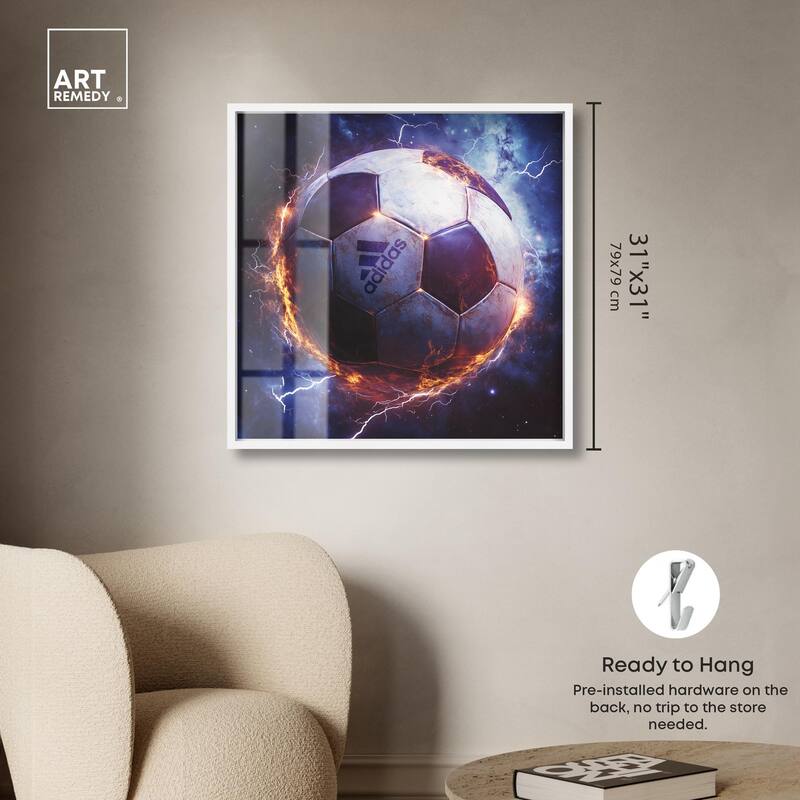 Electrify Soccer Ball Shadowbox by Art Remedy