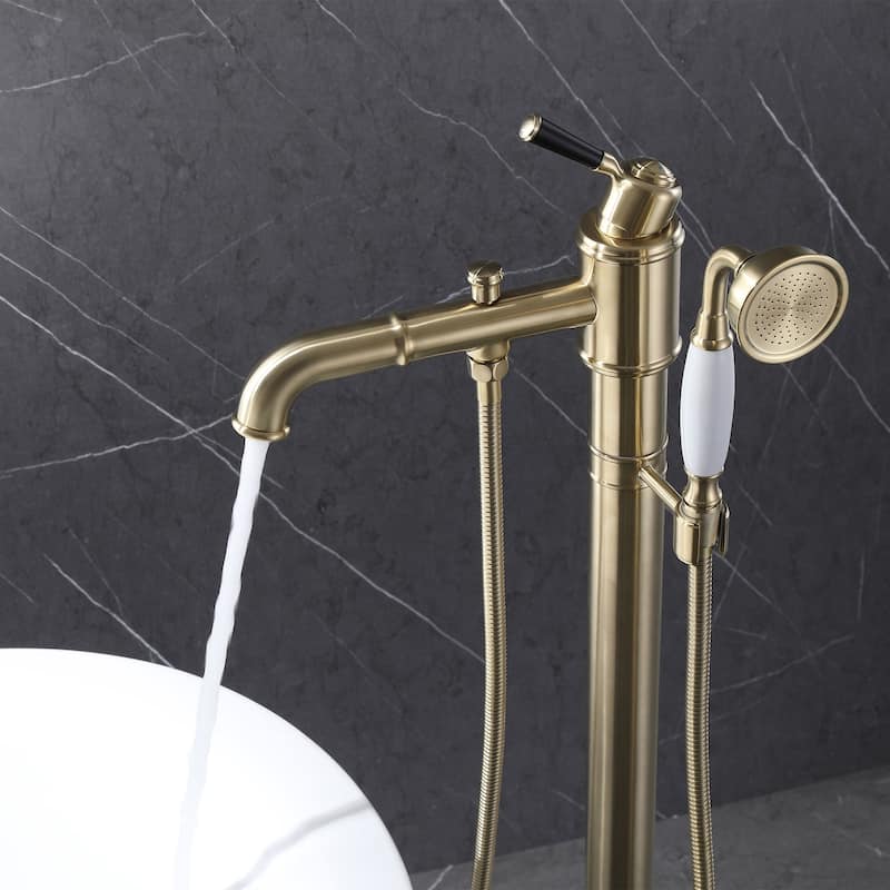 Single Handle Floor Mounted BAthtub Filler with Hand shower