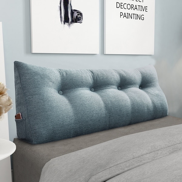 WOWMAX Bed Rest Wedge Bolster Pillow Decorative Gray Back Pillow Bed