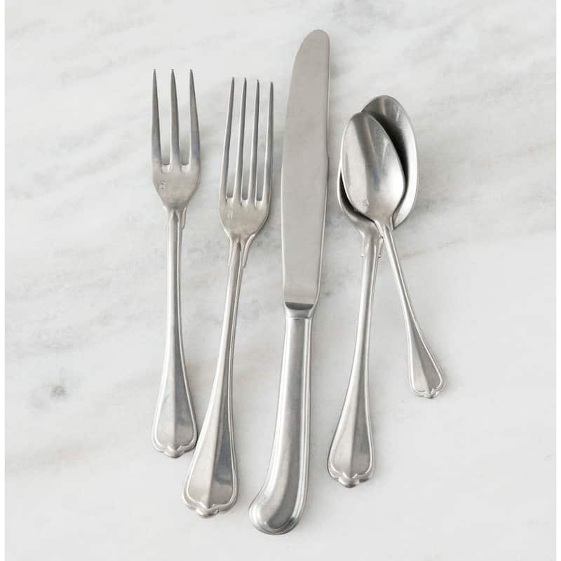 Fortessa San Marco 18/10 Stainless Steel, 5PC Flatware Set (Service for 1), Silver