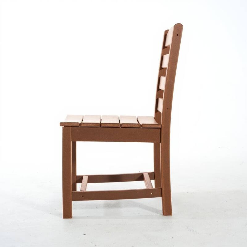 Armless Outdoor Chairs - HDPE Material Set of 2, Weather Resistant