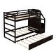 preview thumbnail 32 of 49, Roomfitters Twin-Over-Twin Bunk Bed with Twin Trundle, Sturdy Wooden Frame, 3 Storage Stairs, Safety Guardrails