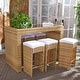 preview thumbnail 2 of 46, SAFAVIEH Horus 59-Inch Glass 7-Piece Outdoor Dining Set, Coastal Natural/White