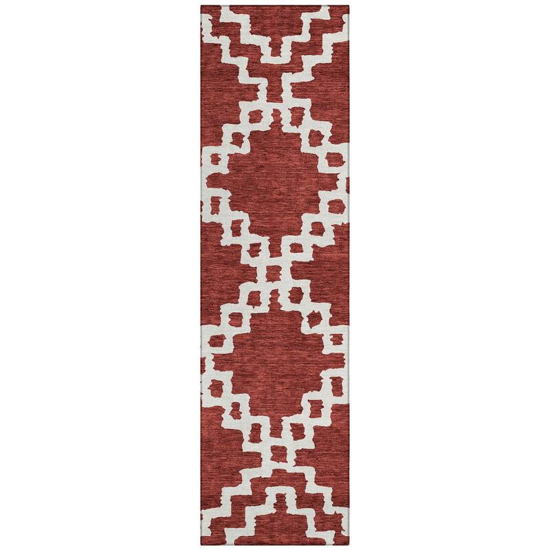 Machine Washable Indoor/ Outdoor Chantille Geo Trellis Rug