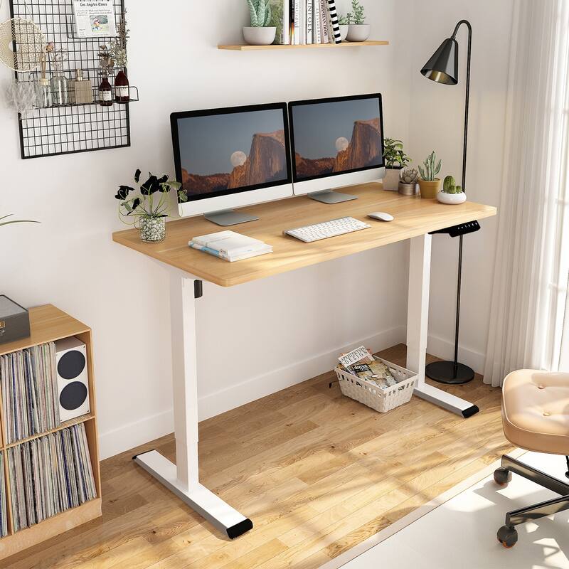 FLEXISPOT 55 x 28 Home Office Standing Desk Electric Height Adjustable Desk with LED Memory Control