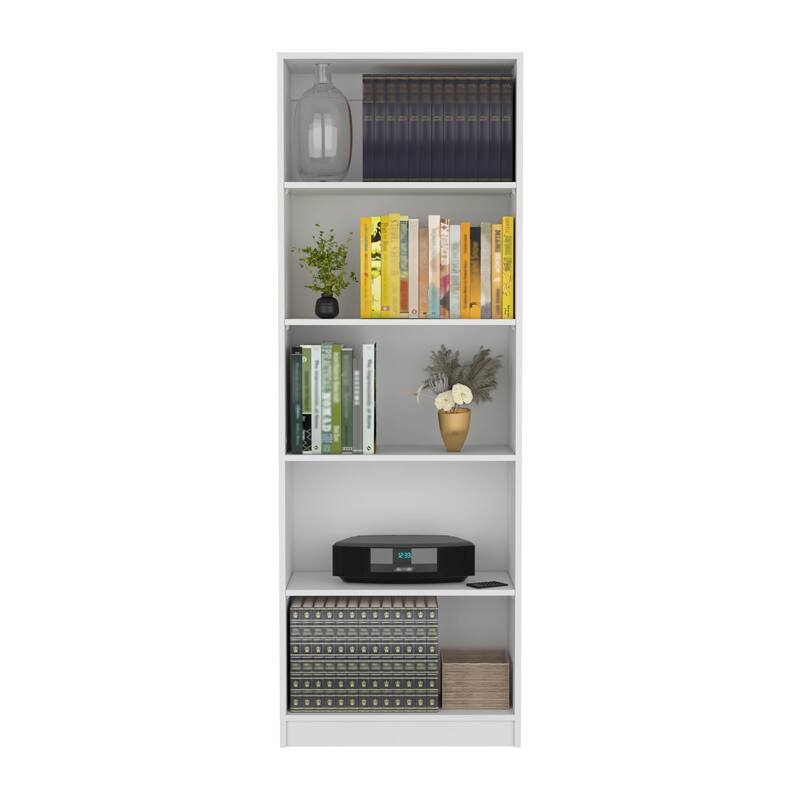Modern 4-Tier Bookcase with Four Large Storage Shelves for Books and Decor