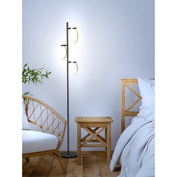 Fishing Rod adjustable metal floor lamp with burlap shade - On Sale - Bed  Bath & Beyond - 35474226