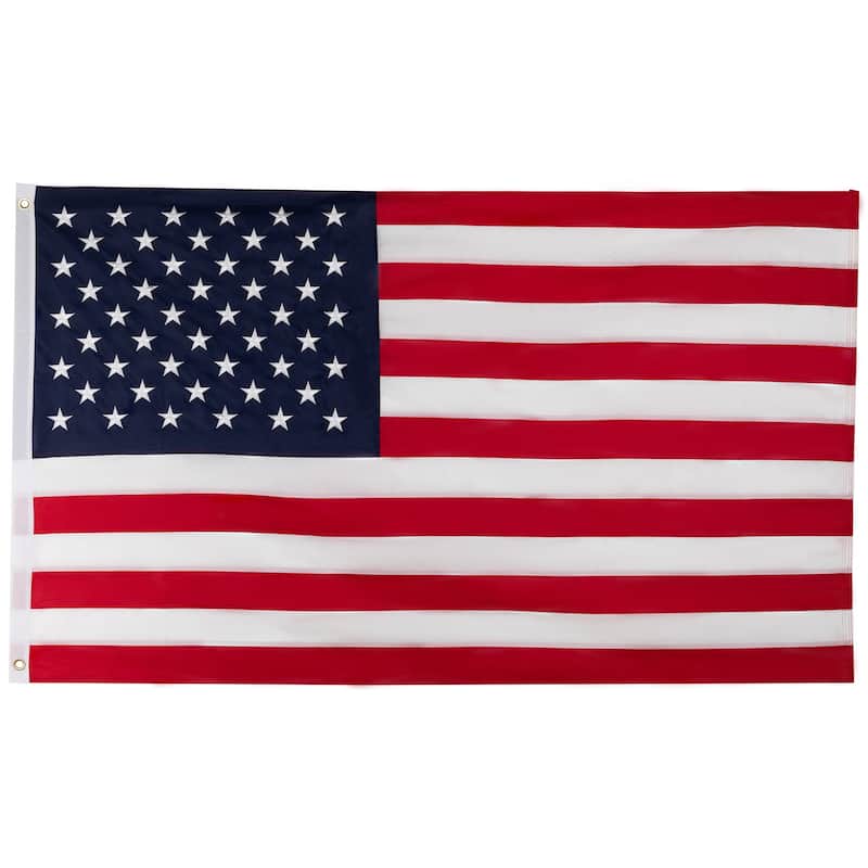 Patriotic Americana Embroidered Outdoor House Flag Grommets 3' x 5'