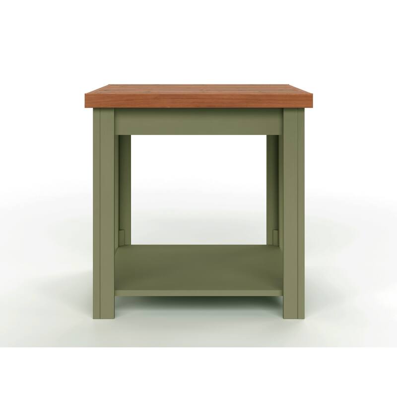 Bridgevine Home Modern Farmhouse 24 inch Side Table, No Assembly Required, Two-Tone Finish