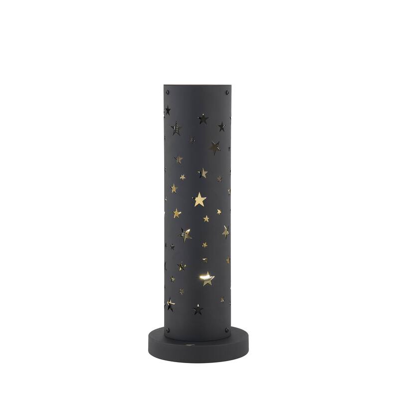 18"H Metal Star Shadow Table Lamp - Black
