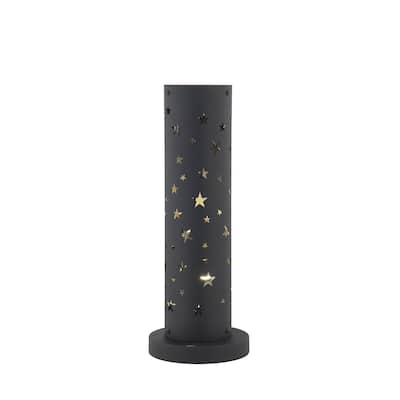 18"H Metal Star Shadow Table Lamp - Black