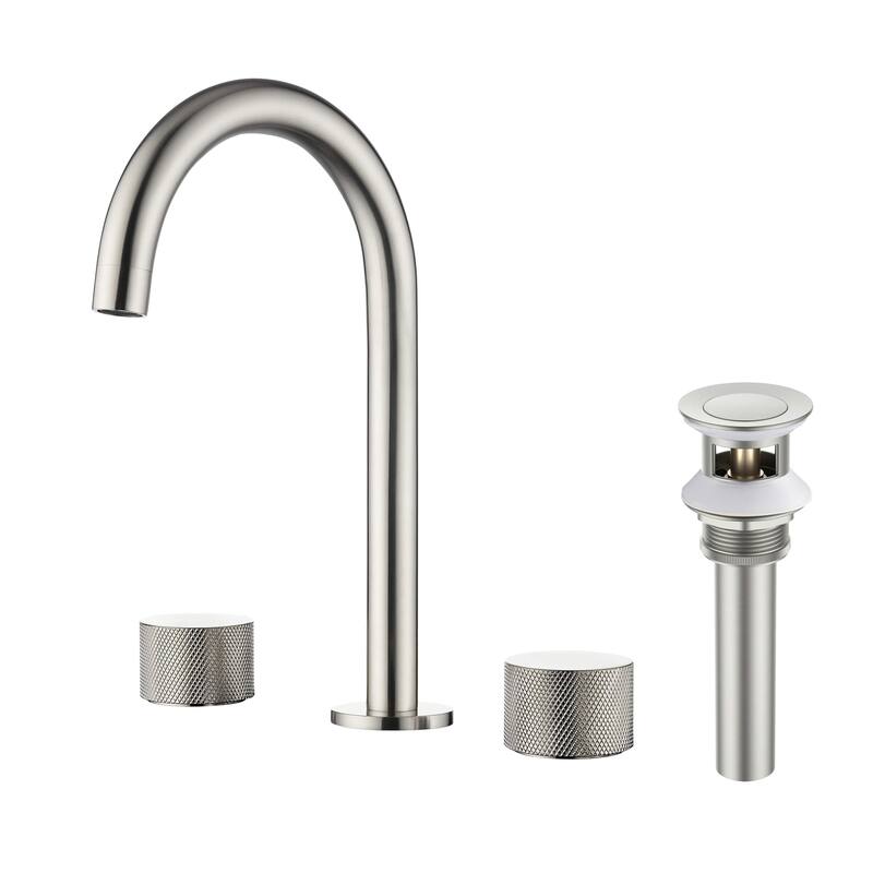Circular X 8" Bathroom Sink Widespread Faucet with Drain Assembly