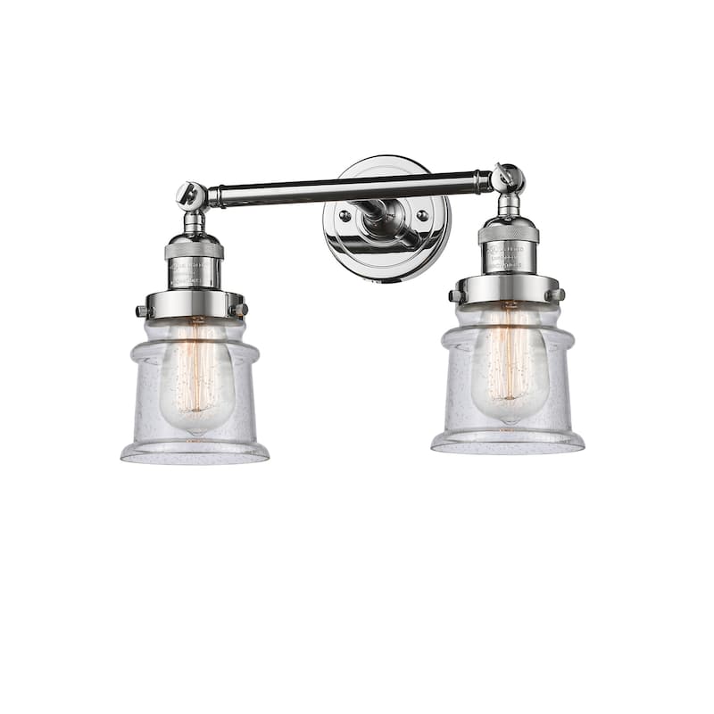 Innovations Lighting Small Canton 2 Light 17" Wide Bathroom Vanity - Polished Chrome / Seedy