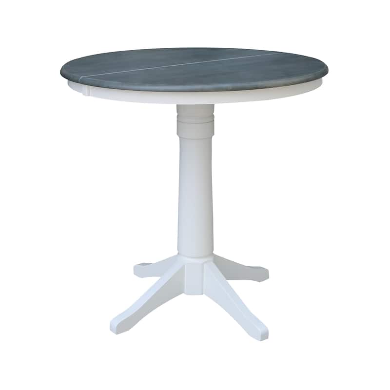 36" Round Extension Dining Table With 2 San Remo Counter Height Stools - Set of 3 Pieces