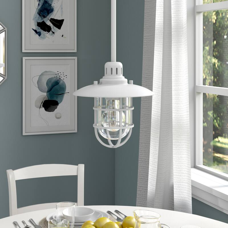 Bay 8.25" Wide Lantern Pendant with Glass/Metal Shade