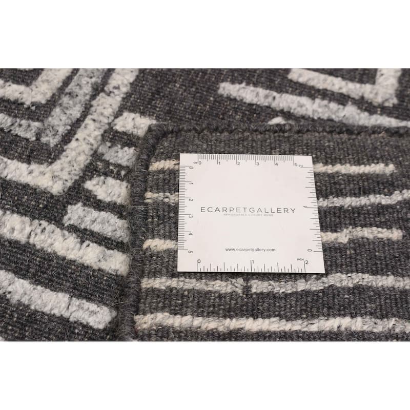 ECARPETGALLERY Hand-knotted Tangier Dark Grey Wool Rug - 5'2 x 7'11