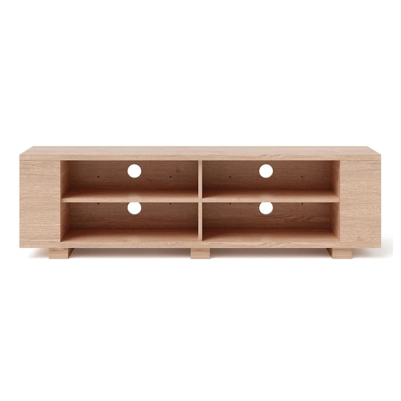 59" Living Room TV Stand Console W/ Adjustable Shelf Natural - 58 inches