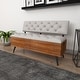 preview thumbnail 9 of 15, White Wood and Metal Tufted Contemporary Industrial Storage Bench